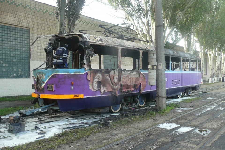 В Одессе сгорел еще один трамвай