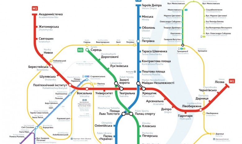 В интернете появилась новая схема метро Киева