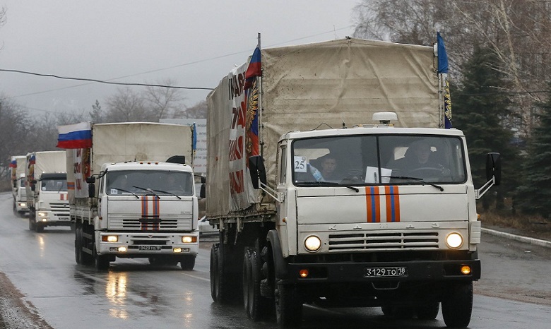 На Донбасс прибыл 62-й «гумконвой» РФ, украинская сторона осуществила наблюдение
