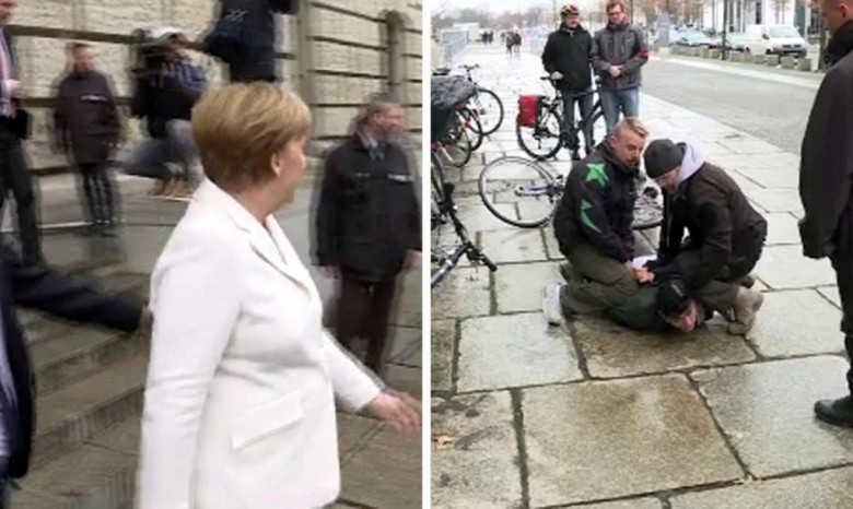 Нападение на Меркель у бундестага