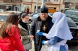В Одессе на «Привозе» сестры милосердия раздали одесситам маски, антисептики и перчатки