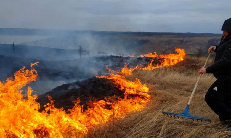 Рятувальники нагадують, що за спалення сухої трави загрожують штрафи та кримінальна відповідальність