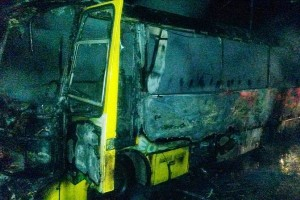 В Киеве сгорел автобус