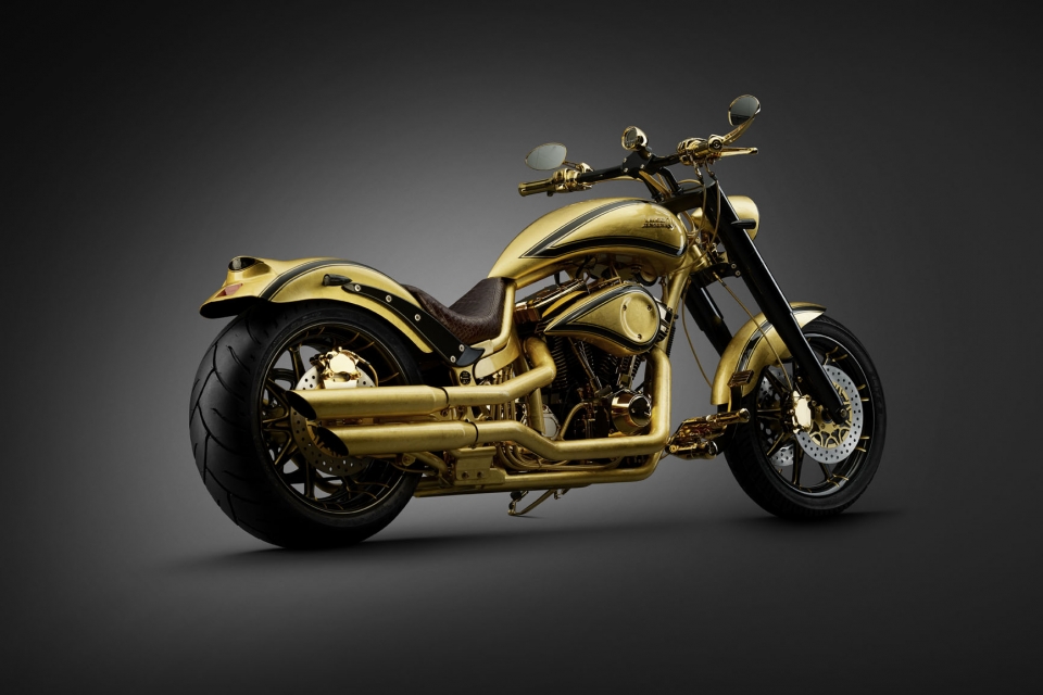 В Дубае представили золотой мотоцикл