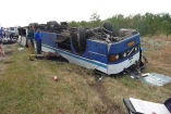 В Запорожской области перевернулся автобус, в котором было 43 человека