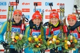 Украинки выиграли золото на Кубке мира по биатлону