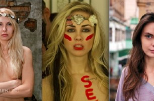 Девушек из Femen поймали голыми на Оболони
