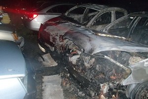 В Киеве на троещинской стоянке подожгли семь авто