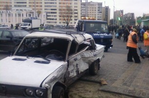 В Сумах пьяный россиянин врезался в милицейскую машину