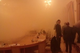 В Киеве на конференции о марксизме бросили дымовую шашку