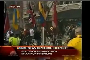 Видео взрывов во время марафона в Бостоне