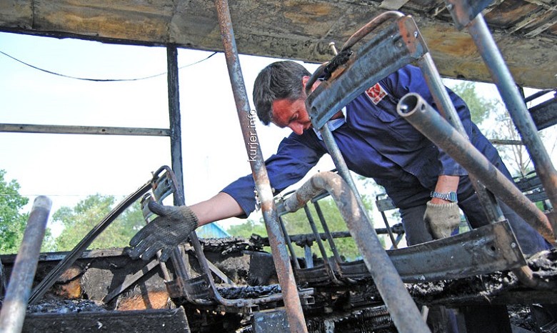 В Днепропетровске сгорели автобусы