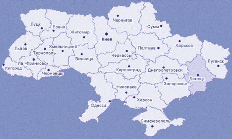 Карта украины с областями на карте