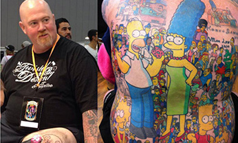 Австралиец сделал себе 203 татуировки  с персонажами «Симпсонов»