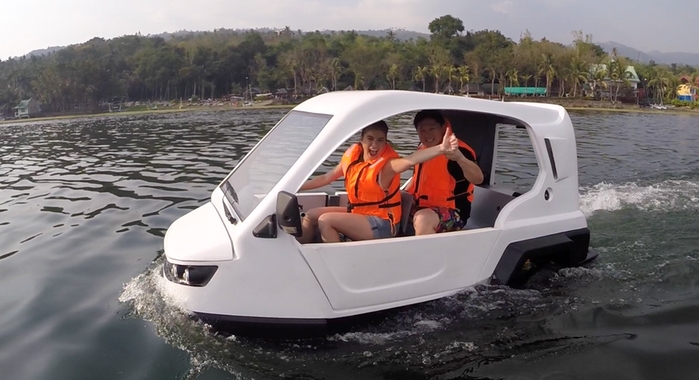 Филиппинцы представили трехколесный автомобиль-амфибию (видео)