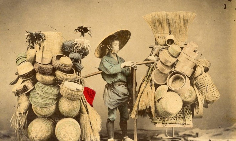 Японские самураи и их женщины на первых цветных фотографиях