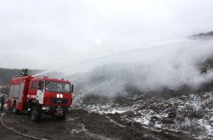 Пожар под Полтавой: горит свалка