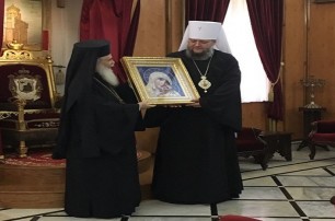 Верующие Балтской епархии УПЦ привезли Иерусалимскому Патриарху Касперовскую икону Богородицы